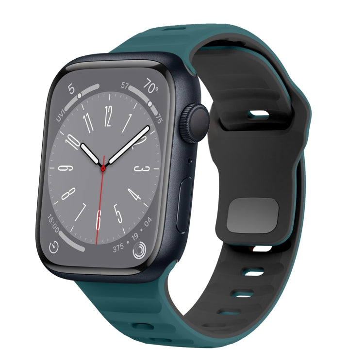 ウェーブテクスチャーリバースバックルシリコンウォッチバンド、Apple Watch Series 8 41mm用、Apple Watch Series 8 45mm用、Apple Watch SE 2022 40mm用、Apple Watch SE 2022 44mm用