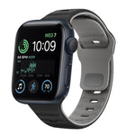 ウェーブテクスチャーリバースバックルシリコンウォッチバンド、Apple Watch Series 8 41mm用、Apple Watch Series 8 45mm用、Apple Watch SE 2022 40mm用、Apple Watch SE 2022 44mm用