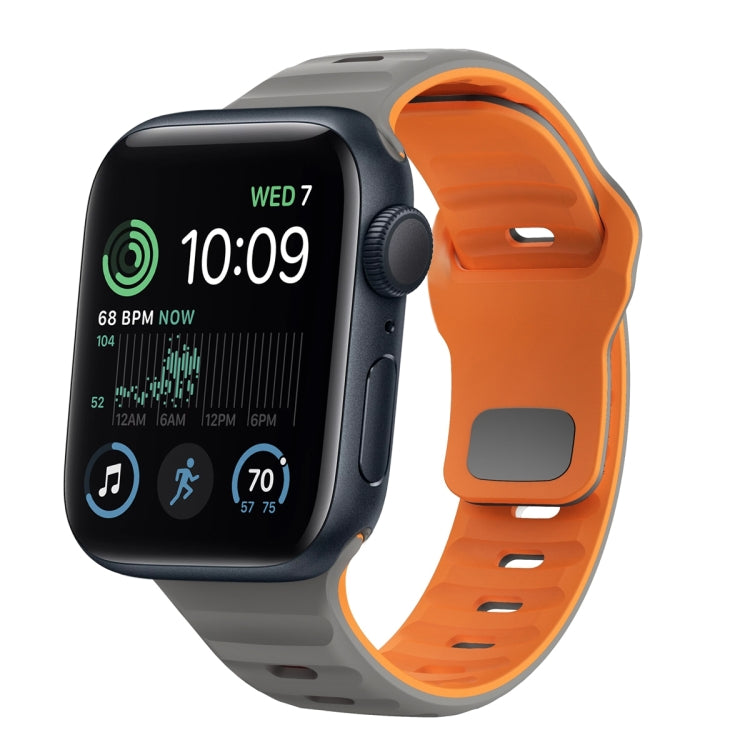ウェーブテクスチャーリバースバックルシリコンウォッチバンド、Apple Watch Series 8 41mm用、Apple Watch Series 8 45mm用、Apple Watch SE 2022 40mm用、Apple Watch SE 2022 44mm用