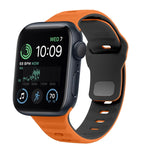 ウェーブテクスチャーリバースバックルシリコンウォッチバンド、Apple Watch Series 8 41mm用、Apple Watch Series 8 45mm用、Apple Watch SE 2022 40mm用、Apple Watch SE 2022 44mm用
