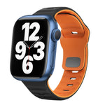 ウェーブテクスチャーリバースバックルシリコンウォッチバンド、Apple Watch Series 7 41mm用、Apple Watch Series 7 45mm用、Apple Watch SE 40mm用、Apple Watch SE 44mm用
