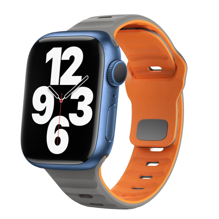 ウェーブテクスチャーリバースバックルシリコンウォッチバンド、Apple Watch Series 7 41mm用、Apple Watch Series 7 45mm用、Apple Watch SE 40mm用、Apple Watch SE 44mm用