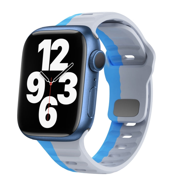 ウェーブテクスチャーリバースバックルシリコンウォッチバンド、Apple Watch Series 7 41mm用、Apple Watch Series 7 45mm用、Apple Watch SE 40mm用、Apple Watch SE 44mm用
