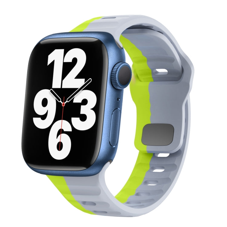 ウェーブテクスチャーリバースバックルシリコンウォッチバンド、Apple Watch Series 7 41mm用、Apple Watch Series 7 45mm用、Apple Watch SE 40mm用、Apple Watch SE 44mm用