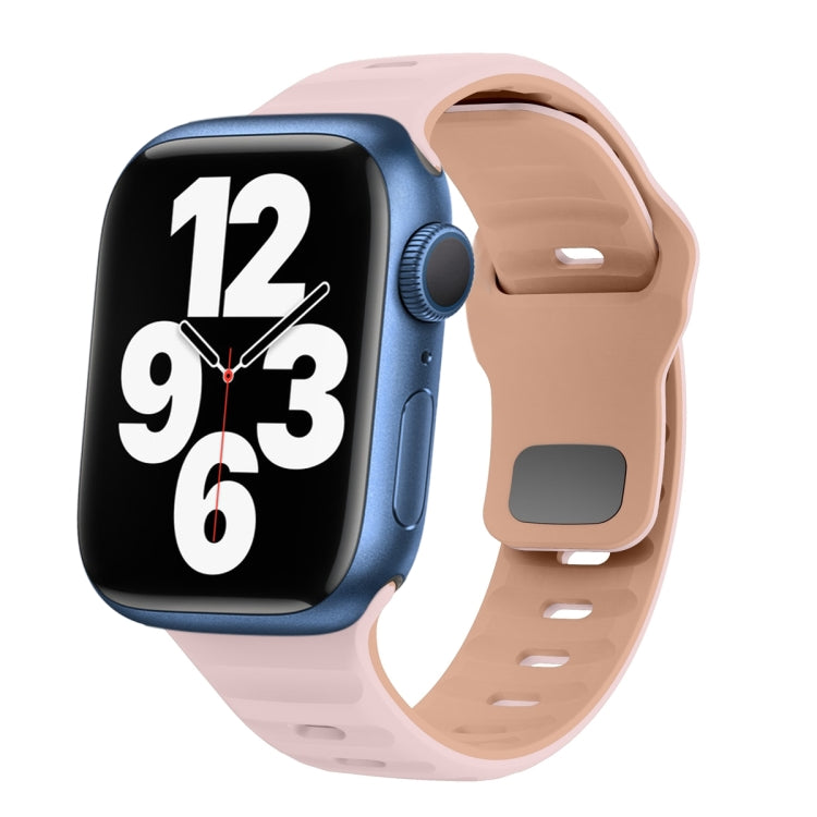 ウェーブテクスチャーリバースバックルシリコンウォッチバンド、Apple Watch Series 7 41mm用、Apple Watch Series 7 45mm用、Apple Watch SE 40mm用、Apple Watch SE 44mm用