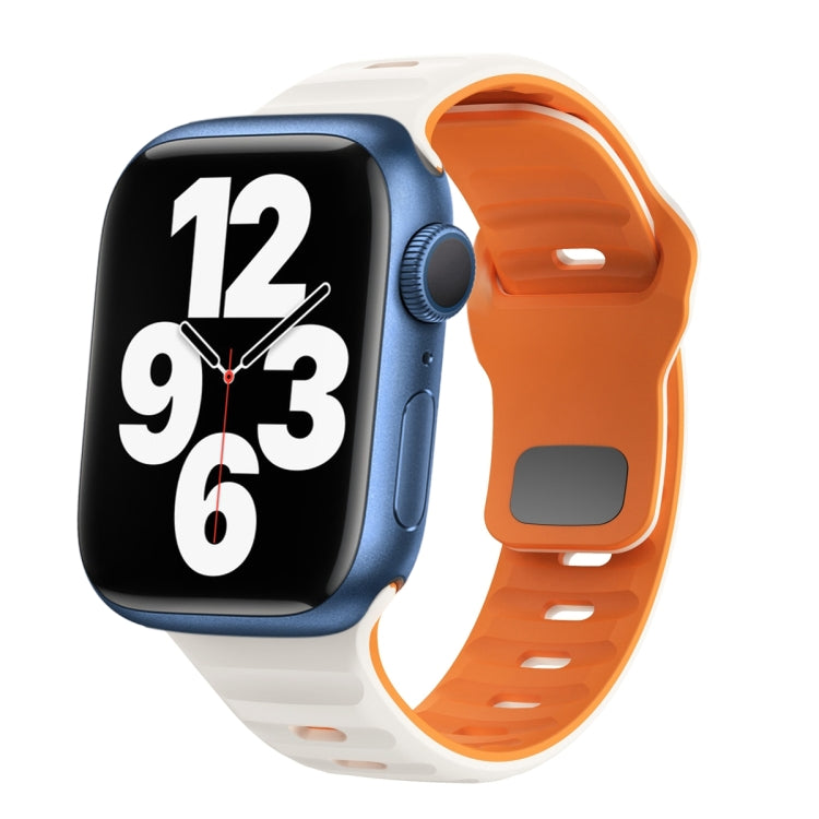 ウェーブテクスチャーリバースバックルシリコンウォッチバンド、Apple Watch Series 7 41mm用、Apple Watch Series 7 45mm用、Apple Watch SE 40mm用、Apple Watch SE 44mm用
