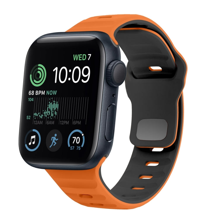 ウェーブテクスチャーリバースバックルシリコンウォッチバンド、Apple Watch Series 7 41mm用、Apple Watch Series 7 45mm用、Apple Watch SE 40mm用、Apple Watch SE 44mm用