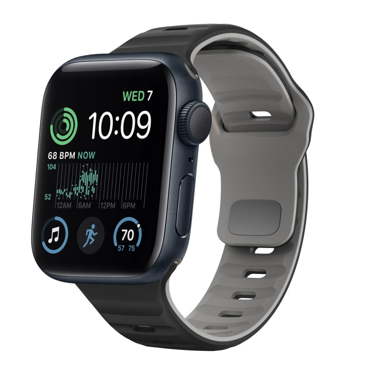 ウェーブテクスチャーリバースバックルシリコンウォッチバンド、Apple Watch Series 7 41mm用、Apple Watch Series 7 45mm用、Apple Watch SE 40mm用、Apple Watch SE 44mm用