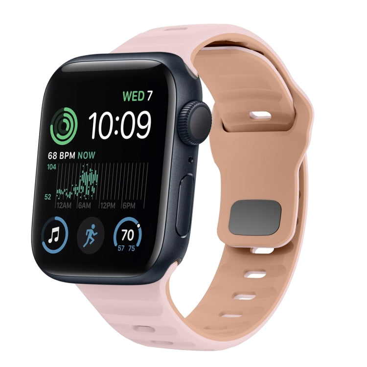 ウェーブテクスチャーリバースバックルシリコンウォッチバンド、Apple Watch Series 7 41mm用、Apple Watch Series 7 45mm用、Apple Watch SE 40mm用、Apple Watch SE 44mm用