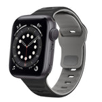 ウェーブテクスチャーリバースバックルシリコンウォッチバンド、Apple Watch Series 6 40mm用、Apple Watch Series 6 44mm用、Apple Watch Series 5 44mm用、Apple Watch Series 5 40mm用