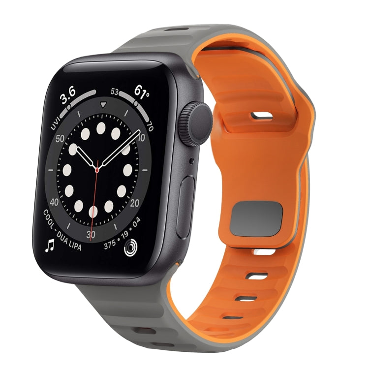 ウェーブテクスチャーリバースバックルシリコンウォッチバンド、Apple Watch Series 6 40mm用、Apple Watch Series 6 44mm用、Apple Watch Series 5 44mm用、Apple Watch Series 5 40mm用