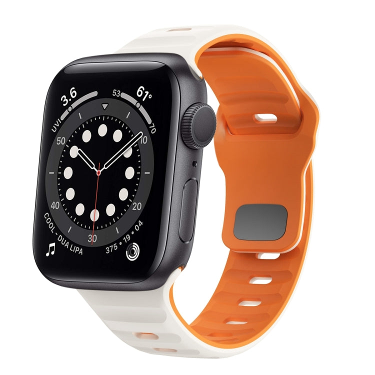 ウェーブテクスチャーリバースバックルシリコンウォッチバンド、Apple Watch Series 6 40mm用、Apple Watch Series 6 44mm用、Apple Watch Series 5 44mm用、Apple Watch Series 5 40mm用