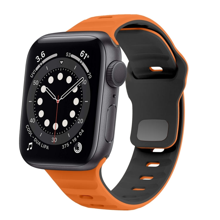 ウェーブテクスチャーリバースバックルシリコンウォッチバンド、Apple Watch Series 6 40mm用、Apple Watch Series 6 44mm用、Apple Watch Series 5 44mm用、Apple Watch Series 5 40mm用