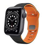 ウェーブテクスチャーリバースバックルシリコンウォッチバンド、Apple Watch Series 6 40mm用、Apple Watch Series 6 44mm用、Apple Watch Series 5 44mm用、Apple Watch Series 5 40mm用