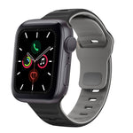 ウェーブテクスチャーリバースバックルシリコンウォッチバンド、Apple Watch Series 6 40mm用、Apple Watch Series 6 44mm用、Apple Watch Series 5 44mm用、Apple Watch Series 5 40mm用