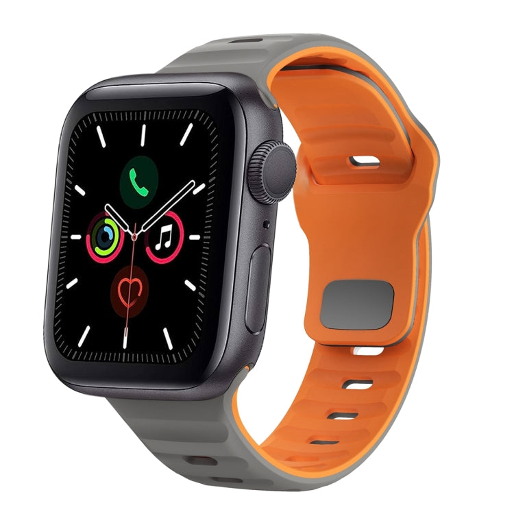 ウェーブテクスチャーリバースバックルシリコンウォッチバンド、Apple Watch Series 6 40mm用、Apple Watch Series 6 44mm用、Apple Watch Series 5 44mm用、Apple Watch Series 5 40mm用