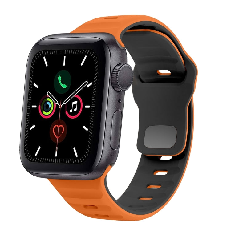 ウェーブテクスチャーリバースバックルシリコンウォッチバンド、Apple Watch Series 6 40mm用、Apple Watch Series 6 44mm用、Apple Watch Series 5 44mm用、Apple Watch Series 5 40mm用