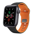 ウェーブテクスチャーリバースバックルシリコンウォッチバンド、Apple Watch Series 6 40mm用、Apple Watch Series 6 44mm用、Apple Watch Series 5 44mm用、Apple Watch Series 5 40mm用