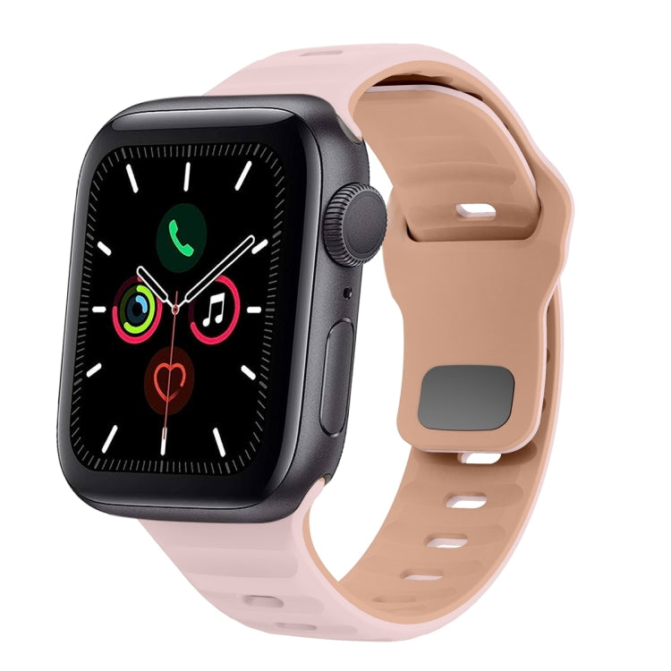 ウェーブテクスチャーリバースバックルシリコンウォッチバンド、Apple Watch Series 6 40mm用、Apple Watch Series 6 44mm用、Apple Watch Series 5 44mm用、Apple Watch Series 5 40mm用