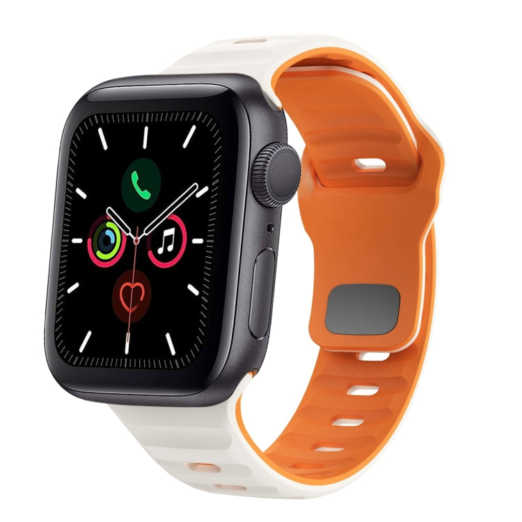 ウェーブテクスチャーリバースバックルシリコンウォッチバンド、Apple Watch Series 6 40mm用、Apple Watch Series 6 44mm用、Apple Watch Series 5 44mm用、Apple Watch Series 5 40mm用