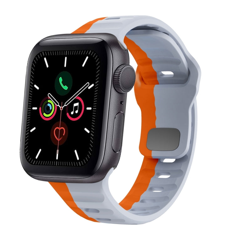 ウェーブテクスチャーリバースバックルシリコンウォッチバンド、Apple Watch Series 6 40mm用、Apple Watch Series 6 44mm用、Apple Watch Series 5 44mm用、Apple Watch Series 5 40mm用
