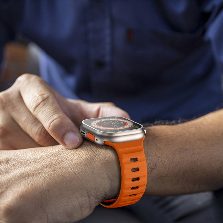 ウェーブテクスチャーリバースバックルシリコンウォッチバンド、Apple Watch Series 4 44mm用、Apple Watch Series 4 40mm用、Apple Watch Series 3 38mm用、Apple Watch Series 3 42mm用