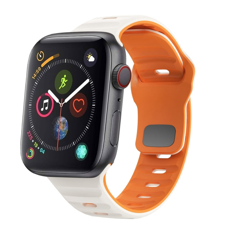 ウェーブテクスチャーリバースバックルシリコンウォッチバンド、Apple Watch Series 4 44mm用、Apple Watch Series 4 40mm用、Apple Watch Series 3 38mm用、Apple Watch Series 3 42mm用
