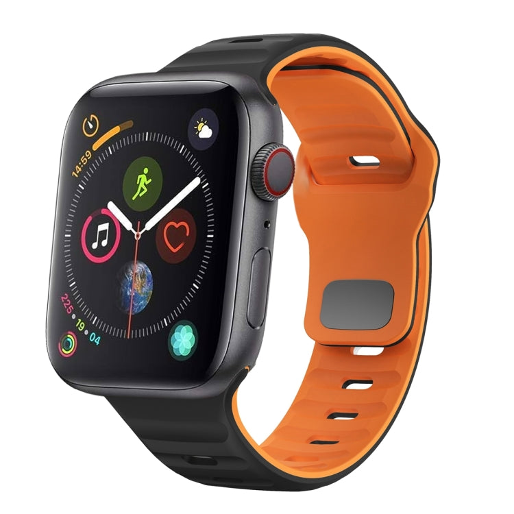 ウェーブテクスチャーリバースバックルシリコンウォッチバンド、Apple Watch Series 4 44mm用、Apple Watch Series 4 40mm用、Apple Watch Series 3 38mm用、Apple Watch Series 3 42mm用