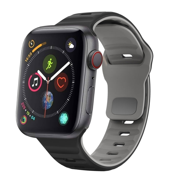 ウェーブテクスチャーリバースバックルシリコンウォッチバンド、Apple Watch Series 4 44mm用、Apple Watch Series 4 40mm用、Apple Watch Series 3 38mm用、Apple Watch Series 3 42mm用