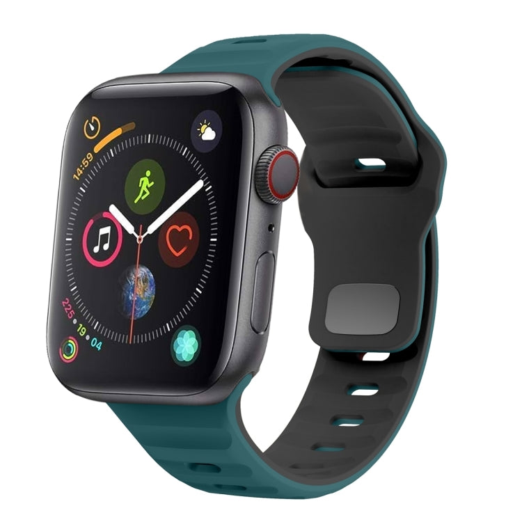 ウェーブテクスチャーリバースバックルシリコンウォッチバンド、Apple Watch Series 4 44mm用、Apple Watch Series 4 40mm用、Apple Watch Series 3 38mm用、Apple Watch Series 3 42mm用