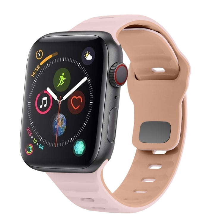 ウェーブテクスチャーリバースバックルシリコンウォッチバンド、Apple Watch Series 4 44mm用、Apple Watch Series 4 40mm用、Apple Watch Series 3 38mm用、Apple Watch Series 3 42mm用