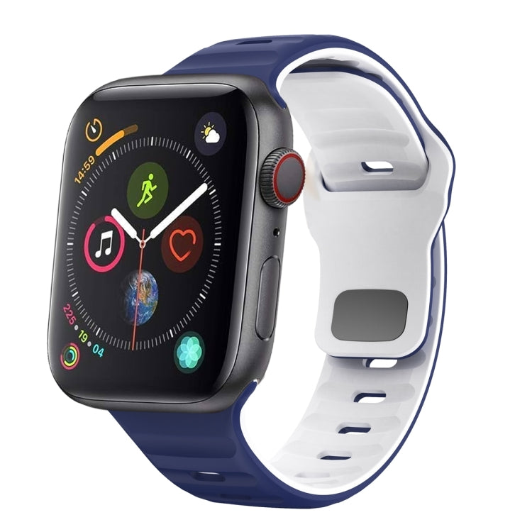 ウェーブテクスチャーリバースバックルシリコンウォッチバンド、Apple Watch Series 4 44mm用、Apple Watch Series 4 40mm用、Apple Watch Series 3 38mm用、Apple Watch Series 3 42mm用