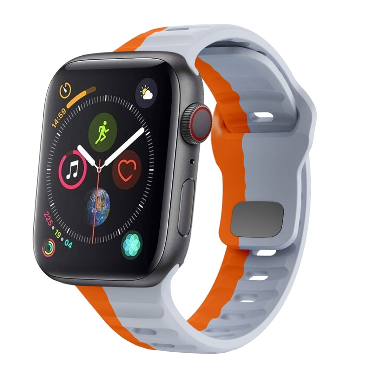 ウェーブテクスチャーリバースバックルシリコンウォッチバンド、Apple Watch Series 4 44mm用、Apple Watch Series 4 40mm用、Apple Watch Series 3 38mm用、Apple Watch Series 3 42mm用