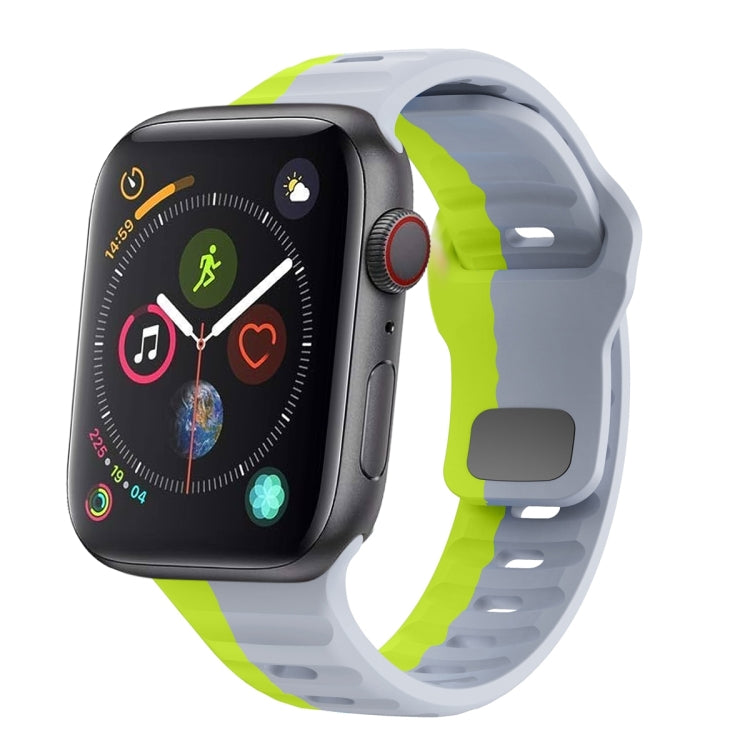 ウェーブテクスチャーリバースバックルシリコンウォッチバンド、Apple Watch Series 4 44mm用、Apple Watch Series 4 40mm用、Apple Watch Series 3 38mm用、Apple Watch Series 3 42mm用