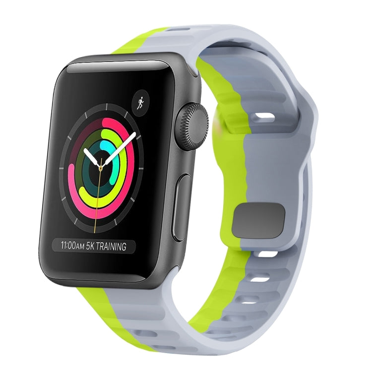 ウェーブテクスチャーリバースバックルシリコンウォッチバンド、Apple Watch Series 4 44mm用、Apple Watch Series 4 40mm用、Apple Watch Series 3 38mm用、Apple Watch Series 3 42mm用