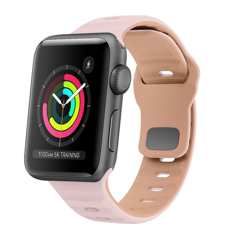 ウェーブテクスチャーリバースバックルシリコンウォッチバンド、Apple Watch Series 4 44mm用、Apple Watch Series 4 40mm用、Apple Watch Series 3 38mm用、Apple Watch Series 3 42mm用