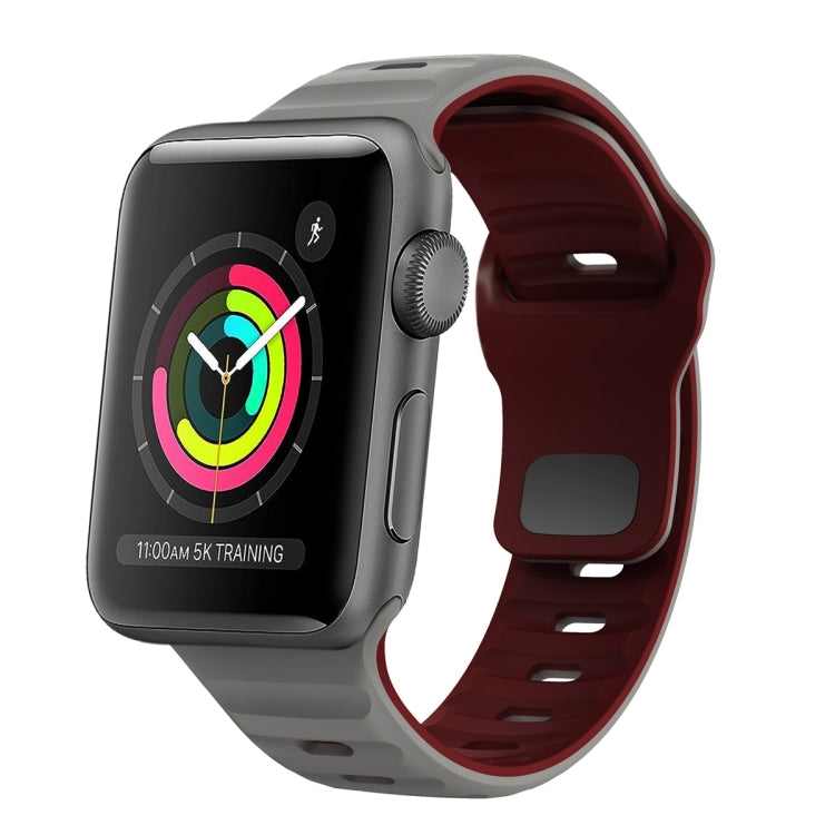 ウェーブテクスチャーリバースバックルシリコンウォッチバンド、Apple Watch Series 4 44mm用、Apple Watch Series 4 40mm用、Apple Watch Series 3 38mm用、Apple Watch Series 3 42mm用