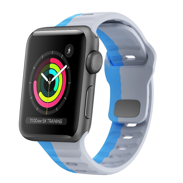 ウェーブテクスチャーリバースバックルシリコンウォッチバンド、Apple Watch Series 4 44mm用、Apple Watch Series 4 40mm用、Apple Watch Series 3 38mm用、Apple Watch Series 3 42mm用