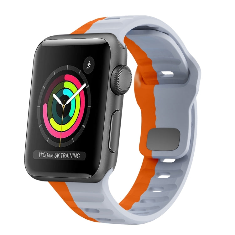 ウェーブテクスチャーリバースバックルシリコンウォッチバンド、Apple Watch Series 2 42mm用、Apple Watch Series 2 38mm用、Apple Watch 42mm用、Apple Watch 38mm用