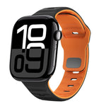 ウェーブテクスチャーリバースバックルシリコンウォッチバンド、Apple Watch Series 10 46mm用、Apple Watch Series 10 42mm用、Apple Watch SE 2023 44mm用、Apple Watch SE 2023 40mm用
