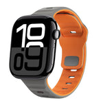ウェーブテクスチャーリバースバックルシリコンウォッチバンド、Apple Watch Series 10 46mm用、Apple Watch Series 10 42mm用、Apple Watch SE 2023 44mm用、Apple Watch SE 2023 40mm用