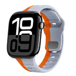 ウェーブテクスチャーリバースバックルシリコンウォッチバンド、Apple Watch Series 10 46mm用、Apple Watch Series 10 42mm用、Apple Watch SE 2023 44mm用、Apple Watch SE 2023 40mm用
