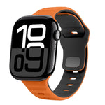 ウェーブテクスチャーリバースバックルシリコンウォッチバンド、Apple Watch Series 10 46mm用、Apple Watch Series 10 42mm用、Apple Watch SE 2023 44mm用、Apple Watch SE 2023 40mm用