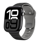 ウェーブテクスチャーリバースバックルシリコンウォッチバンド、Apple Watch Series 10 46mm用、Apple Watch Series 10 42mm用、Apple Watch SE 2023 44mm用、Apple Watch SE 2023 40mm用