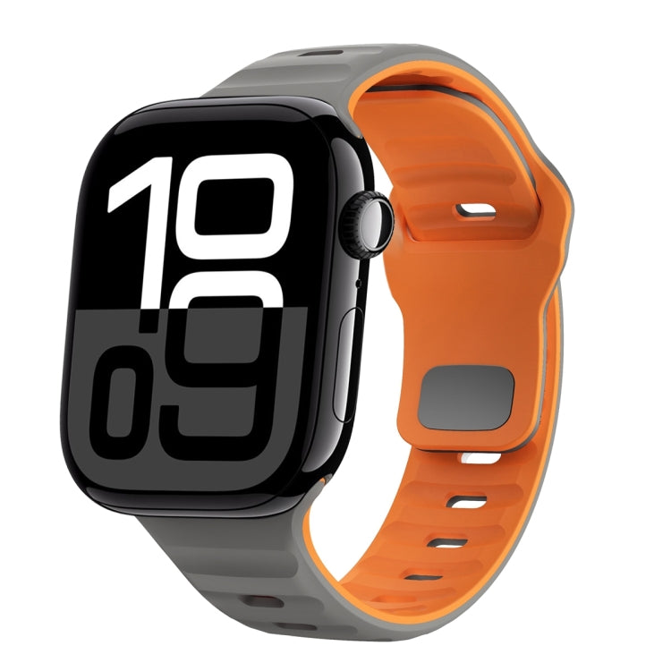 ウェーブテクスチャーリバースバックルシリコンウォッチバンド、Apple Watch Series 10 46mm用、Apple Watch Series 10 42mm用、Apple Watch SE 2023 44mm用、Apple Watch SE 2023 40mm用