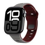 ウェーブテクスチャーリバースバックルシリコンウォッチバンド、Apple Watch Series 10 46mm用、Apple Watch Series 10 42mm用、Apple Watch SE 2023 44mm用、Apple Watch SE 2023 40mm用