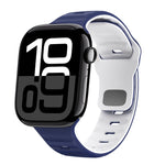 ウェーブテクスチャーリバースバックルシリコンウォッチバンド、Apple Watch Series 10 46mm用、Apple Watch Series 10 42mm用、Apple Watch SE 2023 44mm用、Apple Watch SE 2023 40mm用