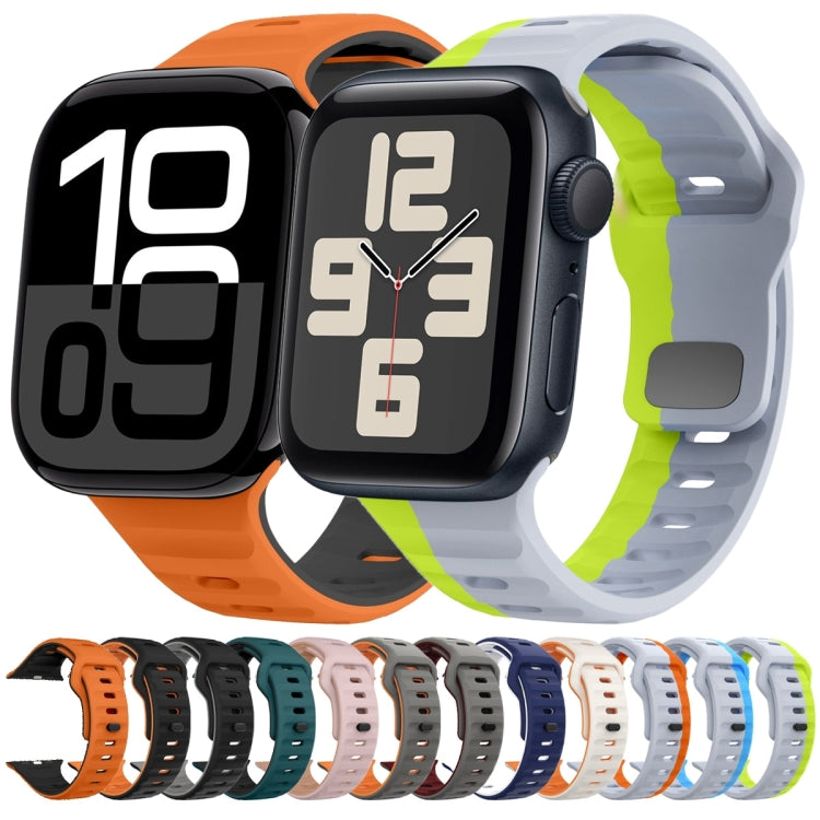 ウェーブテクスチャーリバースバックルシリコンウォッチバンド、Apple Watch Series 2 42mm用、Apple Watch Series 2 38mm用、Apple Watch 42mm用、Apple Watch 38mm用