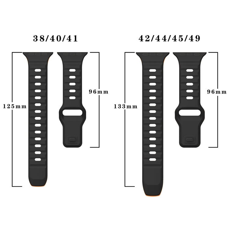 ウェーブテクスチャーリバースバックルシリコンウォッチバンド、Apple Watch Series 6 40mm用、Apple Watch Series 6 44mm用、Apple Watch Series 5 44mm用、Apple Watch Series 5 40mm用