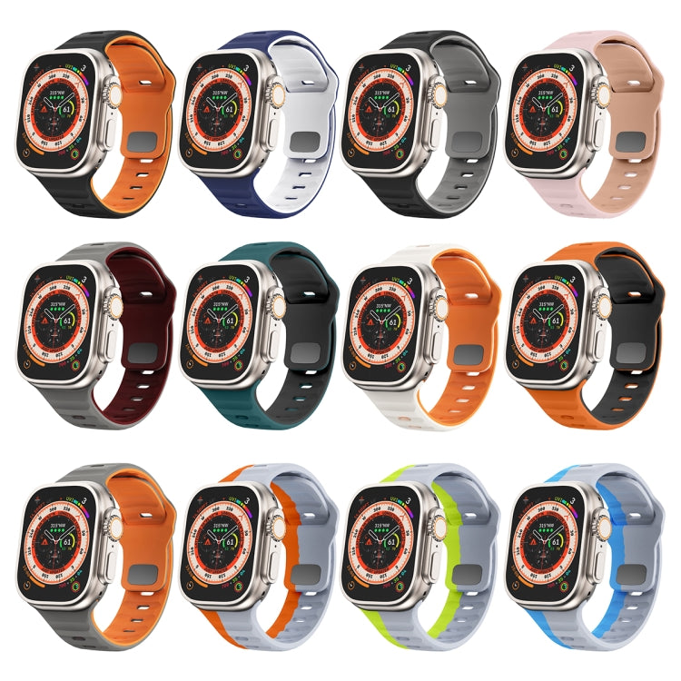 ウェーブテクスチャーリバースバックルシリコンウォッチバンド、Apple Watch Series 6 40mm用、Apple Watch Series 6 44mm用、Apple Watch Series 5 44mm用、Apple Watch Series 5 40mm用